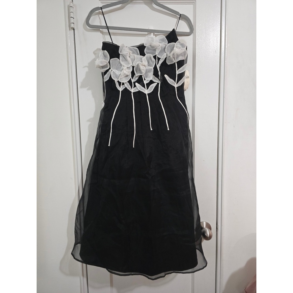 Maeve 3D Floral Strapless Midi Dress